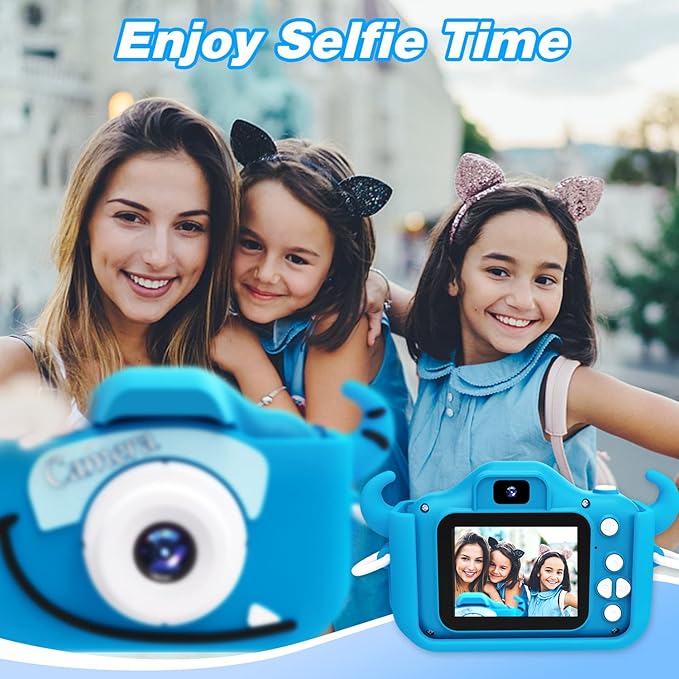 Goopow Kids Camera Toys for 3-8 Year Old Girls Boys,Children Digital Video Camcorder Camera with Cartoon Soft Cover, Best Chritmas Birthday Festival Gift for Kids - 32G SD Card Included - Bloomnest