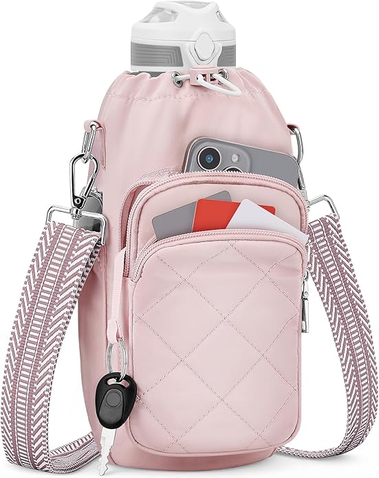 Water Bottle Bag Crossbody，Insulated Water Bottle Purse Crossbody Water Bottle Holder with Strap 40 oz SYTRAH