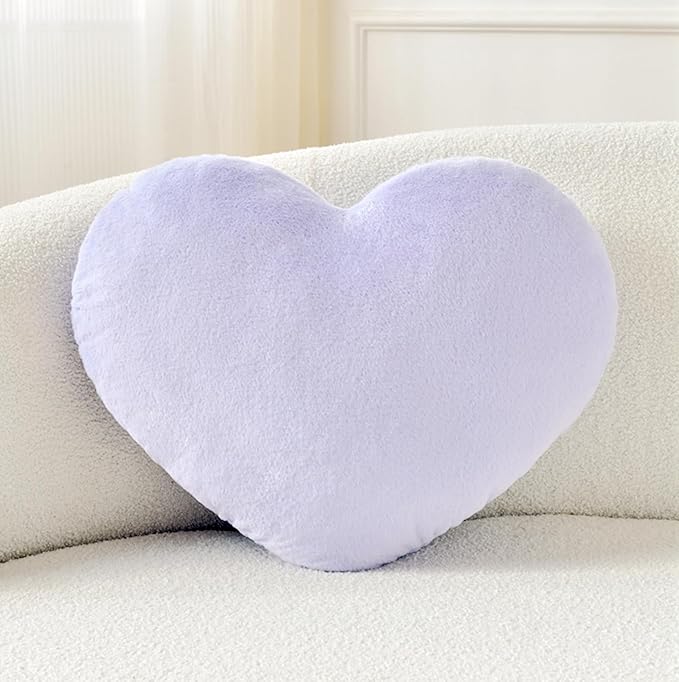 Petrella Throw Pillows Heart Pillow Cute Fuzzy Pillows for Bed Livingroom Home Decor Cushion Decorative Aesthetic Preppy Pillows Purple,Small 13"x10" - Bloomnest
