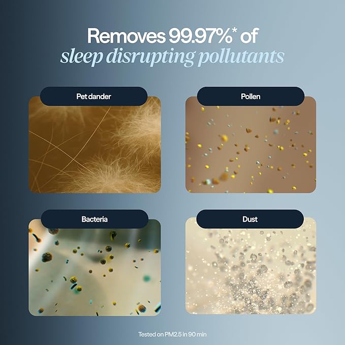 BLUEAIR Purifier for Bedroom - Mini Restful - Sunrise Clock with HEPASilent Filtration and Wake Up Light - Cleans Air and Supports Circadian Rhythm - USB-C and App Connectivity - Bloomnest