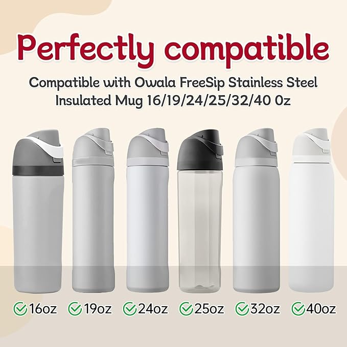 3pcs Replacement Rubber Stopper Seal Compatible with Owala FreeSip 24oz 32oz,Water Bottle Lid Cap Silicone Seal Parts for Owala 16/19/24/32/40oz Spout Gasket Mouthpiece Piece Accessories F2A2 Frokolla