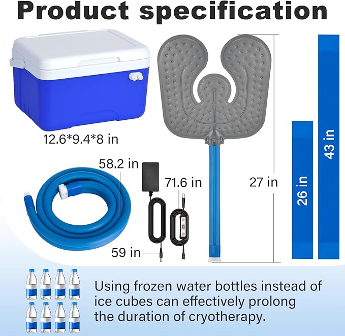 Ice Machine for Knee After Surgery, 9 Quarts Cold Therapy Machine Home Cryotherapy System for Post-Surgery Pain Relief, Compression Pad, Powerful Pump - Bloomnest