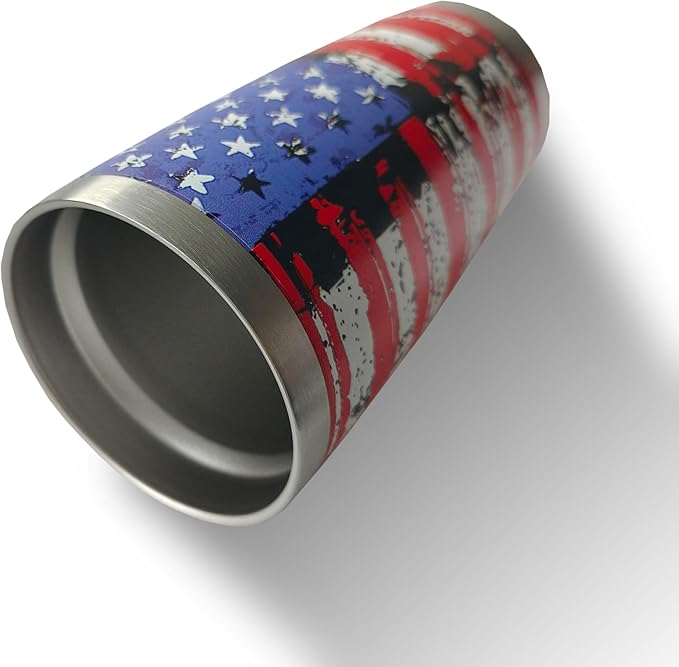 20oz Stainless Steel Tumbler - USA FlagTumbler with Lid and Straw, Double Walled Travel Mug Insulated for Hot & Cold Drinks, Vacuum Insulated Water Bottle for Home, Patriotic GIft - Bloomnest