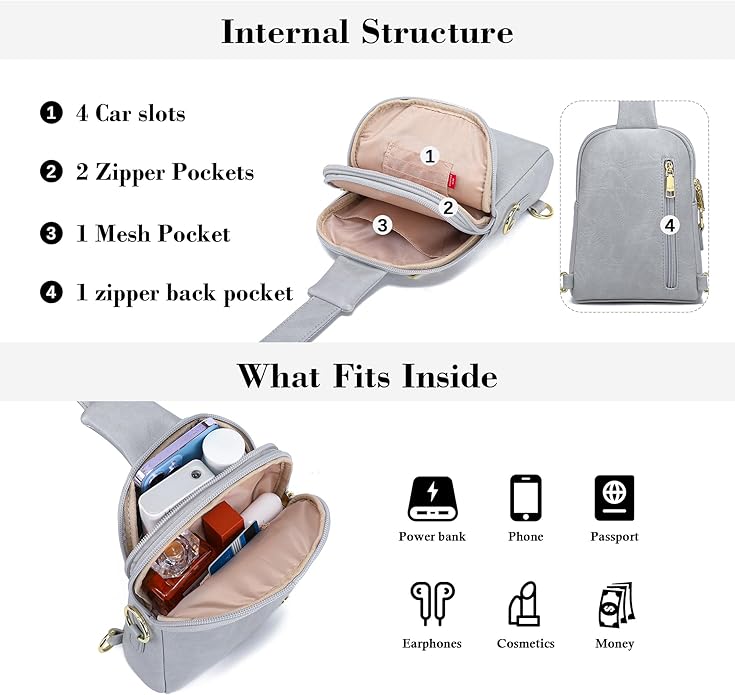 INICAT Small Sling Bag for Women Everyday & Travel Crossbody Bags Lightweight Cross Body Purses Vegan Leather - Bloomnest