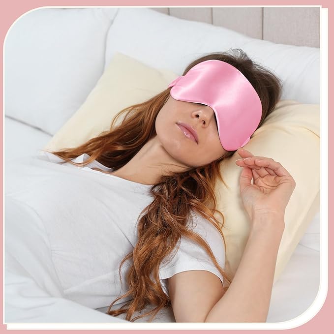 12 Pcs Silk Eye Masks for Sleep Bulk, Soft Satin Eye Covers for Sleeping Women Men Night Mask with Adjustable Elastic Strap Sleep Cover Blindfold Eyeshade for Travel Nap, 4 Colors - Bloomnest