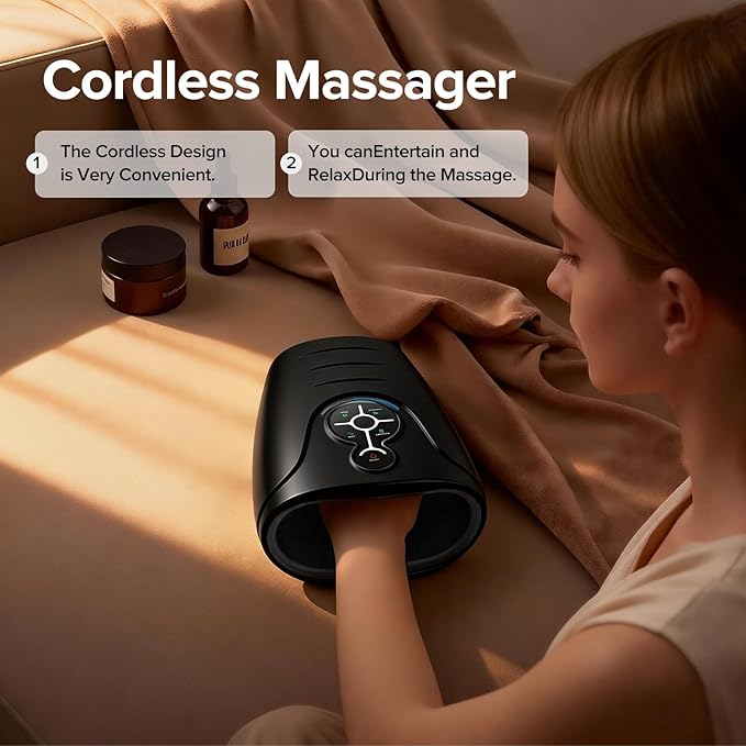 AERLANG Hand Massager Hand Massage Machine with Heat and Compression Birthday Gifts for Women Husband Gifts Electric Hand Massager for Arthritis and Carpal Tunnel Cordless Massagers