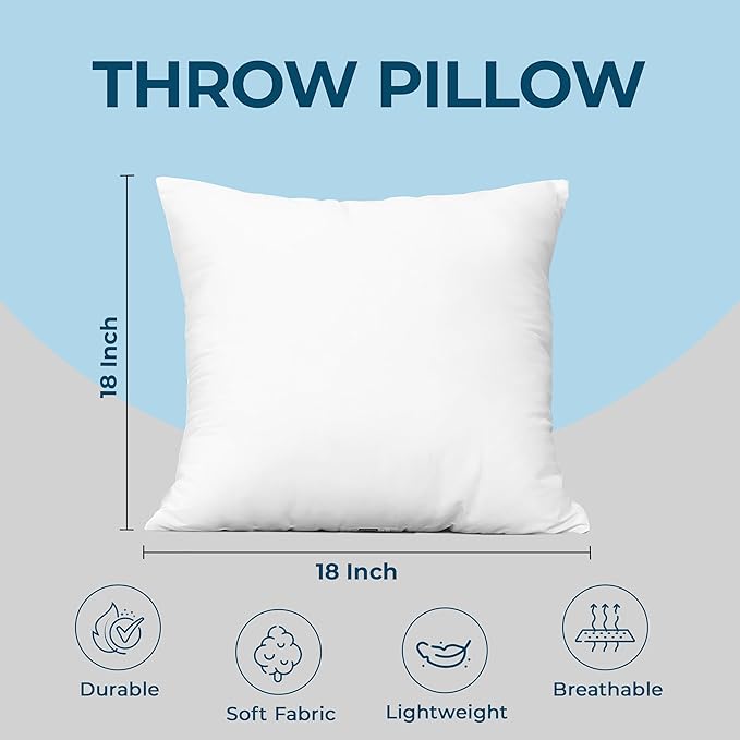 Utopia Bedding Throw Pillows (Set of 24, White), 18 x 18 Inches Pillows for Sofa, Bed and Couch Decorative Stuffer Pillow - Bloomnest
