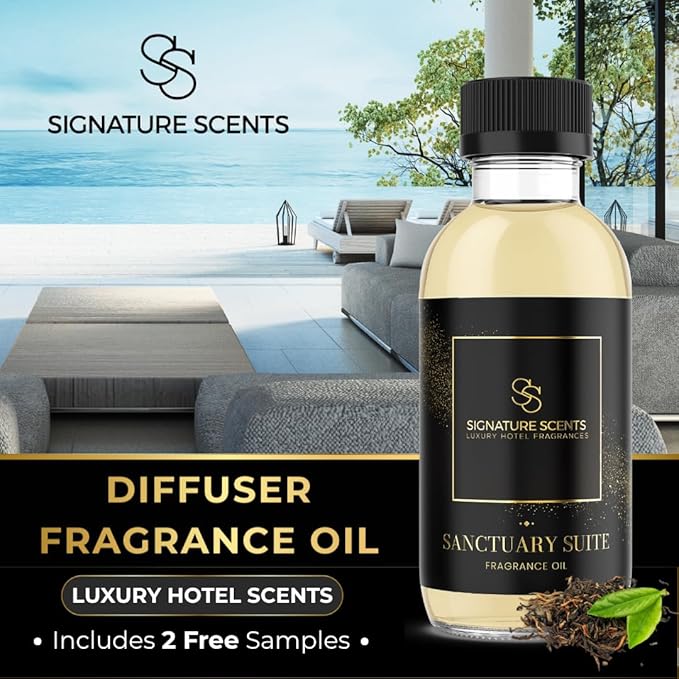 Luxury Hotel Fragrances - Hotel Fragrance Oil - Diffuser Oil Blends for Aromatherapy (Sanctuary Suite) 4.05 Fl Oz (120ml) - Bloomnest