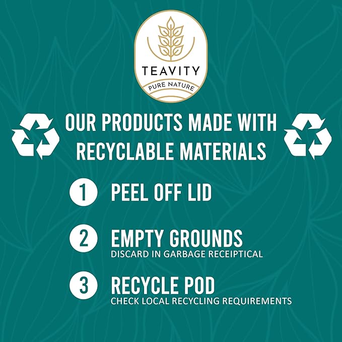 Organic Yerba Mate Refreshing Mint Tea Pods - Naturally Caffeinated Yerba Mate Tea Pod for Keurig Brewers by Teavity (24 Tea Pods) - Bloomnest