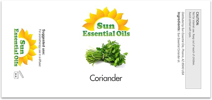 Sun Essential Oils 4oz Coriander Essential Oil – Aromatherapy Oil - Bloomnest