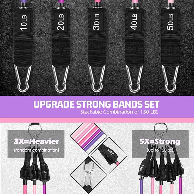 VEICK Resistance Bands, Exercise Bands, Workout Bands, Resistance Bands for Working Out with Handles for Men and Women, Exercising Bands for Fitness Weights Work Out at Home - Bloomnest