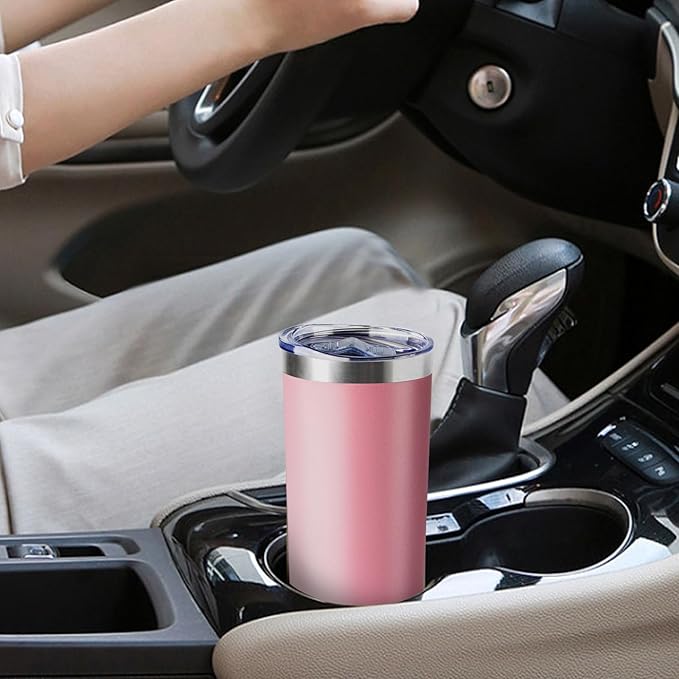 20 oz Skinny Tumbler with Lid and Straw,Stainless Steel Vacuum Insulated Tumbler Cup Double Wall Leak-proof Coffee Mug,Travel Thermal Water Tumbler for Office,Outdoor (Lavender/White/Pink/Teal)