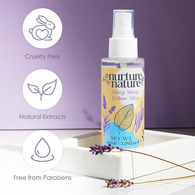 Nurture by Nature New Mom Gift Set - Self Care Gift Set with Body Scrub, Lavender Pillow Spray, Body Butter, Shower Gel & more - Vegan & Non GMO - Christmas Gifts for Mum & Wife, Baby Shower Gift Idea