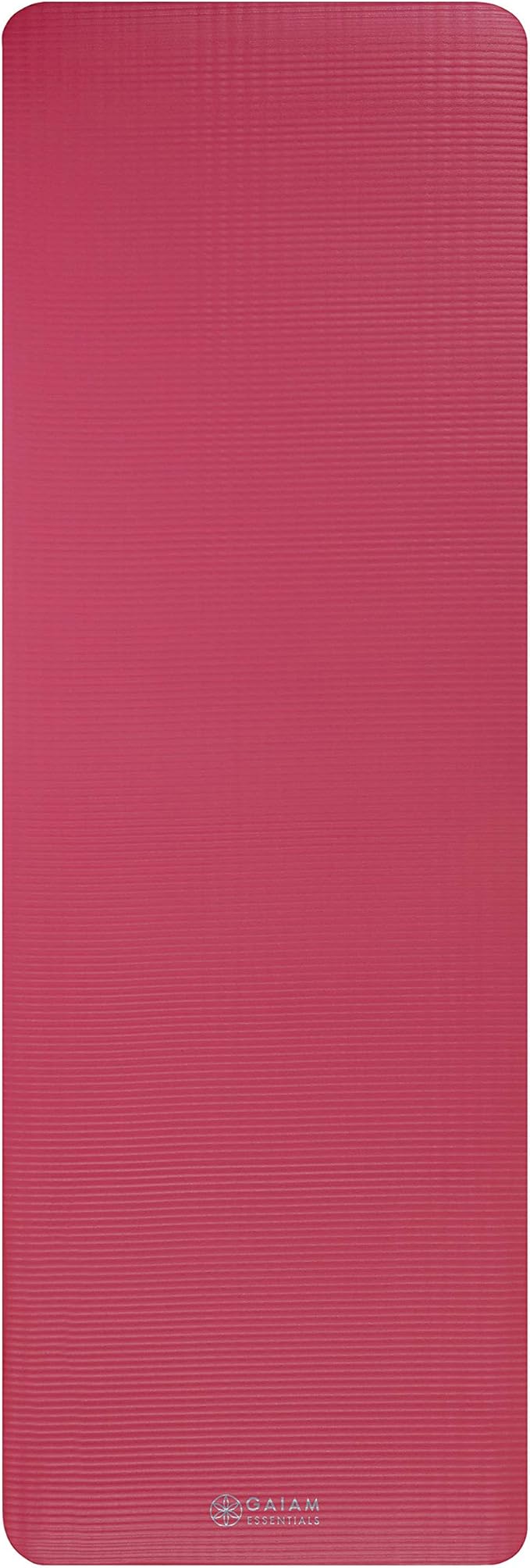 Gaiam Essentials Thick 2/5" (10mm) and Thin 1/4" (6mm) Yoga & Pilates, Fitness & Exercise Mat with Easy-Cinch Carrier Strap