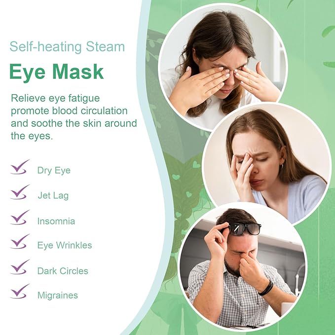 10 PCS Steam Eye Masks Unscented Heated Eye Mask Self Heating for Eyes, Disposable Warming Eye Mask for Sleep, Unscented Scent Eye Steam Mask for Spa/Travel, Stress Relif & Relaxation Gifts for Women