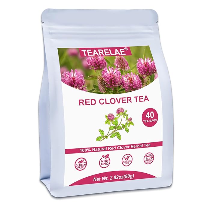 TEARELAE - Red Clover Tea Bags, 40 Count - Premium Natural Red Clover Herb - Caffeine-free Herbal Tea - Non-GMO - Support Skin Health - Bloomnest