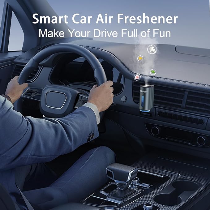 Smart Car Air Freshener Diffuser,Car Aroma Diffuser Air Freshener Spray Automatic with 6PCS Cologne Aromatherapy Oil (Grey 3PCS) - Bloomnest