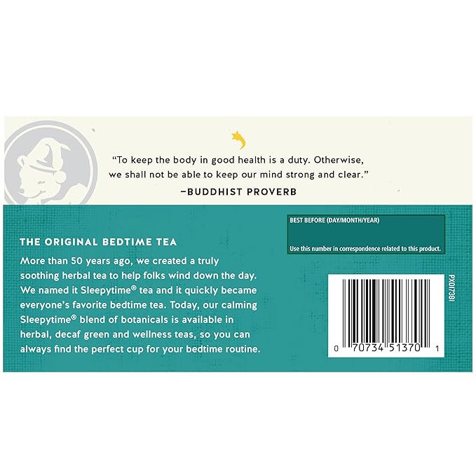 Celestial Seasonings Wellness Tea, Sleepytime Throat Tamer, Caffeine Free Sleep Tea, 20 Tea Bags - Bloomnest