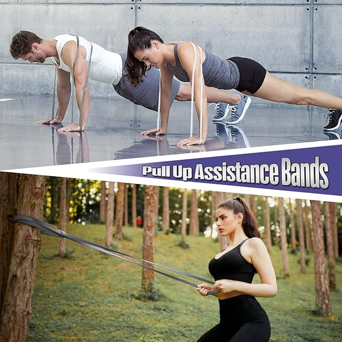Resistance Band Pull Up Assistance Bands,Set of 5 Resistance Heavy Duty Exercise Stretch Fitness Bands for Stretching Power Lifting Workout Training with Instruction Guide - Bloomnest