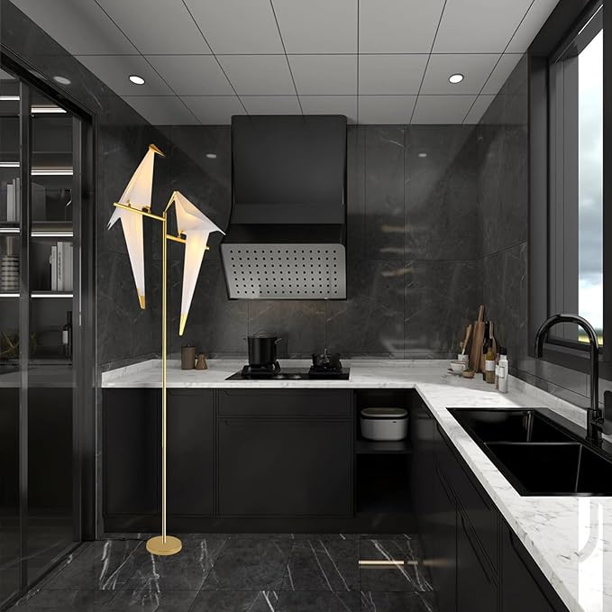 68 Inch Bird Floor Lamp, Gold Bird Lamp Swing Floor Light Fixtures, Modern LED Standing Floor Lamp for Bedroom Living Room - Bloomnest