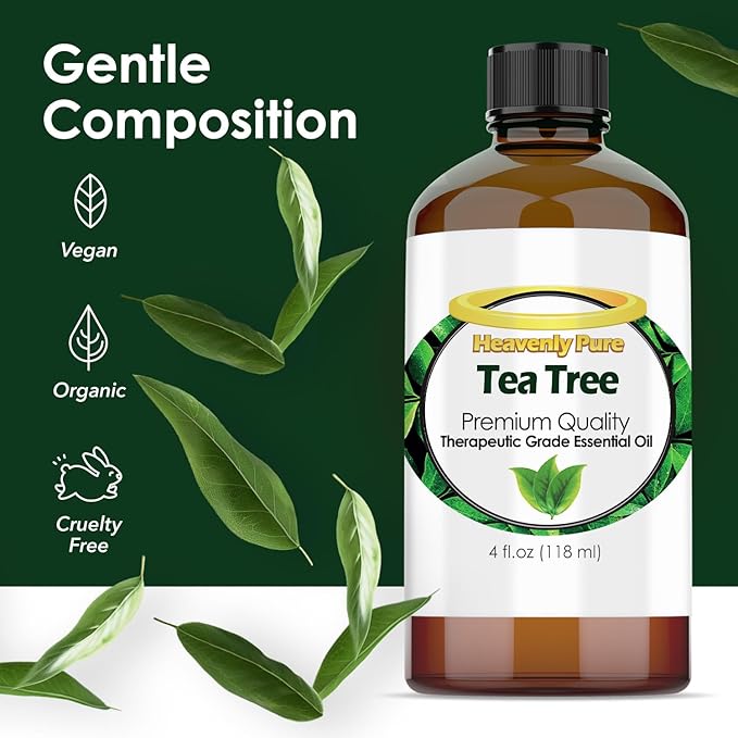 Tea Tree Essential Oil 4 oz Bottle for Candle Making, Aromatherapy, Body, Face, Skin and Hair Care - 118 ml - Tea Tree Oil - Bloomnest