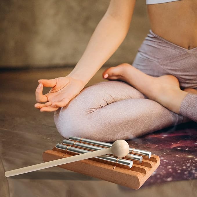 Energy Chimes Percussion Hand Bells: Trio 3 Tone Chime Music Instrument with Mallet for Yoga Meditation Sound Healing Teachers' Classroom Tools - Bloomnest