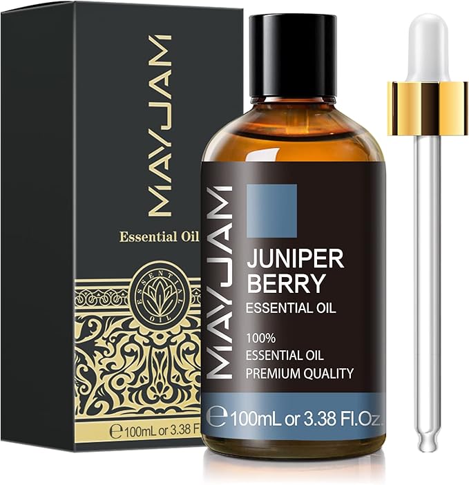 Juniper Berry Essential Oil, MAYJAM Pure Juniper Berry Oil Juniper Oil for Diffusers, Soap Candle Making, 3.38FL.OZ/100ML Essential Oils with Premium Glass Dropper - Bloomnest