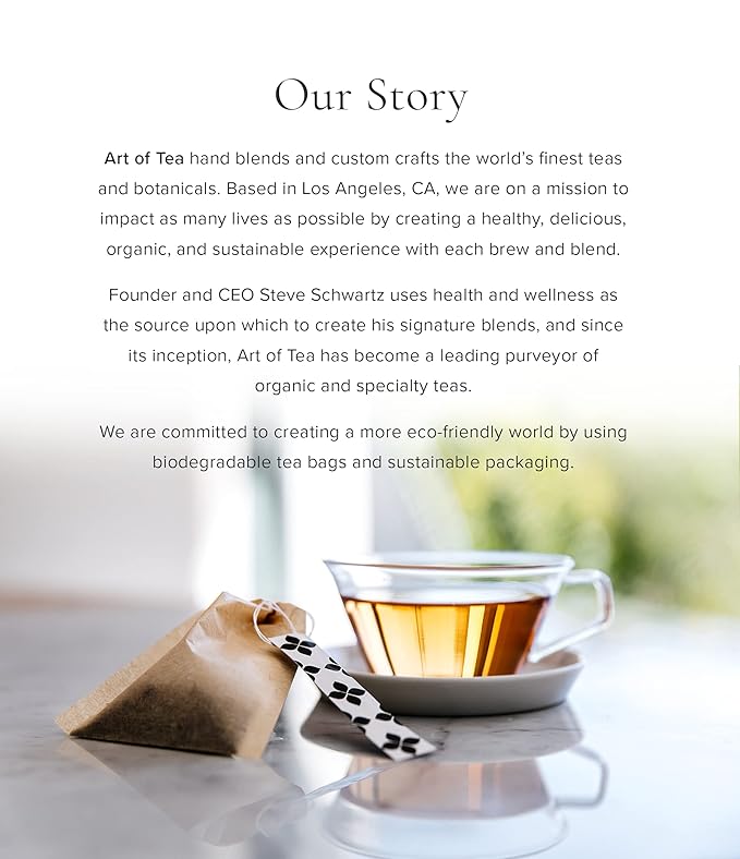 Art of Tea | Assorted Tea Sampler | 12 Count Sampler Box | Breakfast Tea, Earl Grey Creme, Egyptian Chamomile (Non-Caffeinated), French Lemon Ginger (Non-Caffeinated), Green Pomegranate, Mint Green, Tali's Masala Chai, Happy Tea, and White Coconut Creme - Bloomnest