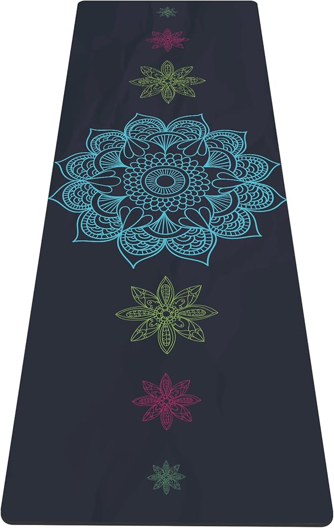 nuveti Yoga Mat Print Extra Thick TPE Non Slip Fitness Exercise Mat with Carrying Bag,72"x24" Extra Thick 6MM Exercise & Workout Mat for Yoga, Pilates Fitness and Floor Exercises - Bloomnest