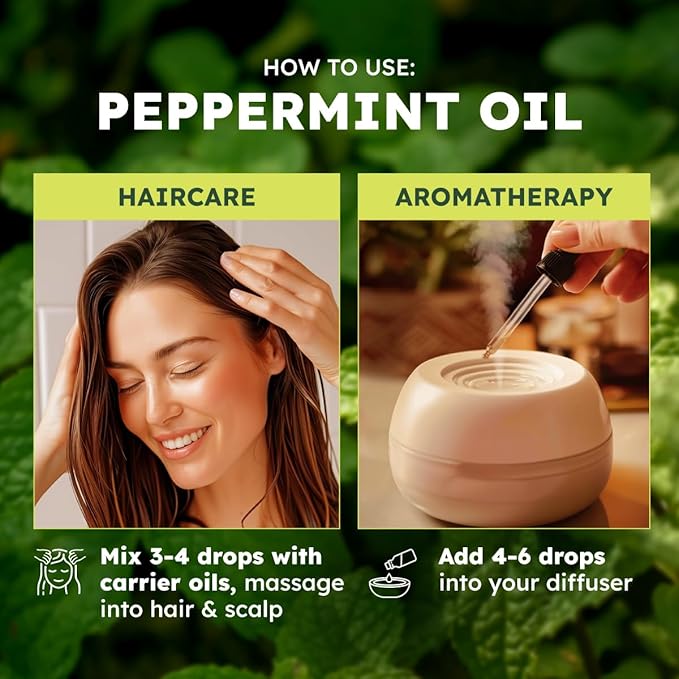 KUKKA Peppermint Essential Oils - 4 Fl Oz - for Hair, Skin, Diffuser, Aromatherapy & DIY Soap Making Scent - Bloomnest