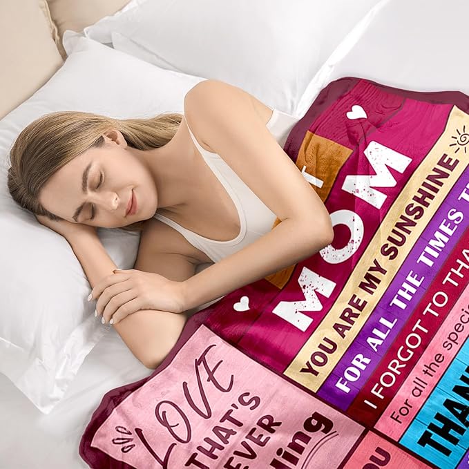 Mom Birthday Gifts from Daughter & Son - Best Mom Ever Gifts - Presents for Moms - Christmas Valentines Day Mothers Day Birthday Gift Ideas for Moms - Gift for Mother - To My Mom's Blanket 50"x60" - Bloomnest