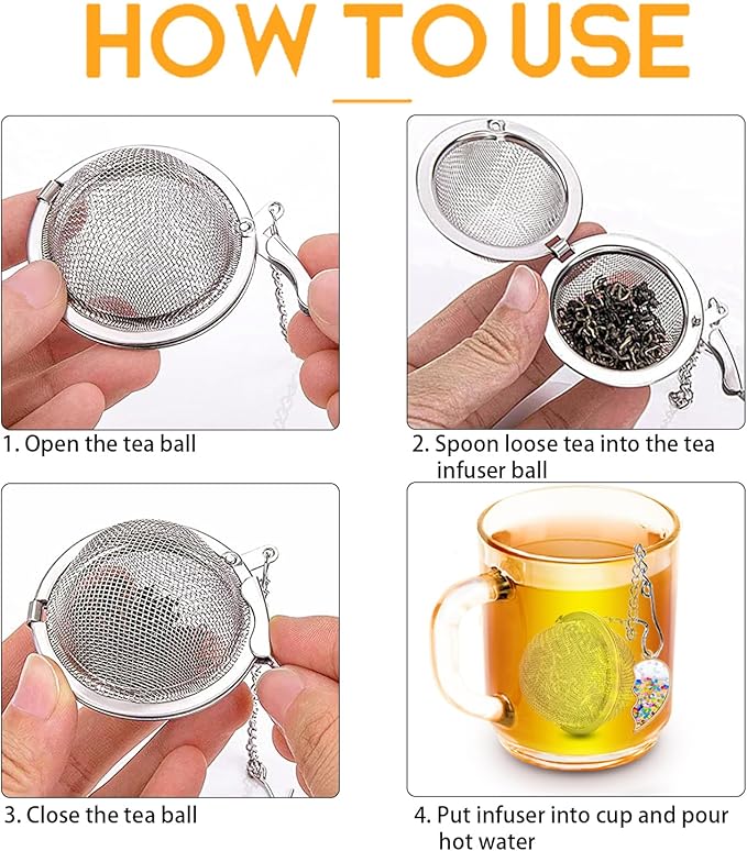 Tea Strainers for Loose Tea - Set of 2 Loose Leaf Tea Steepers with Magnetic Heart BFF Charms Tea Infuser for Girls Women Best Friend Gift