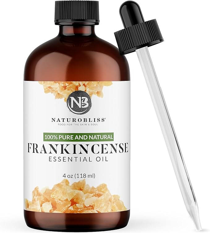 NaturoBliss 100% Pure Frankincense Essential Oil Therapeutic Grade Premium Quality (4 fl. oz) with Glass Dropper, Perfect for Aromatherapy - Bloomnest