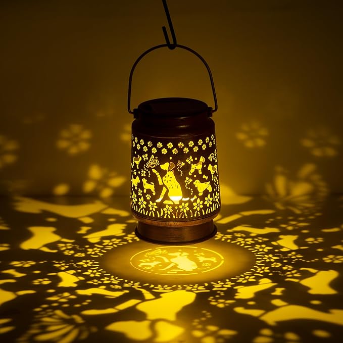 Solar Dog Lantern Gifts, Solar Hanging Lanterns Waterproof, Dog Lover Gifts for Christmas,Mother Day,hanksgiving Day - Bloomnest