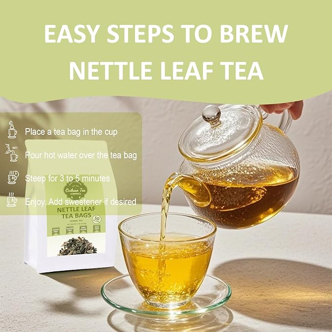 Ovikaso Tea, Nettle Leaf Tea Bags, 50 Pyramid Tea Bags, 1.5g/bag, Natural Stinging Nettle Tea, Direct from Source, Rich in Antioxidants & Support Bone Health, Herbal Tea - Bloomnest