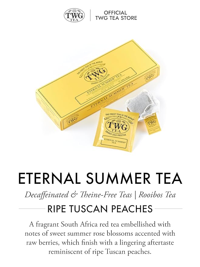 TWG Tea | Eternal Summer Tea | Rooibos Tea | Flowers & Redcurrant | 15 Hand Sewn Cotton Teabags | Gift Set - Bloomnest