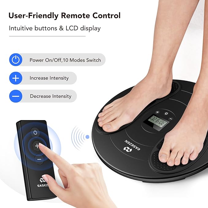 Foot Massager for Neuropathy, TENS & EMS Foot Circulation Stimulator for Pain Relief, 10 Modes and 20 Intensities, Relieve Swelling, Cramps, RLS & Plantar Fasciitis, Gifts for Mom Dad - Bloomnest