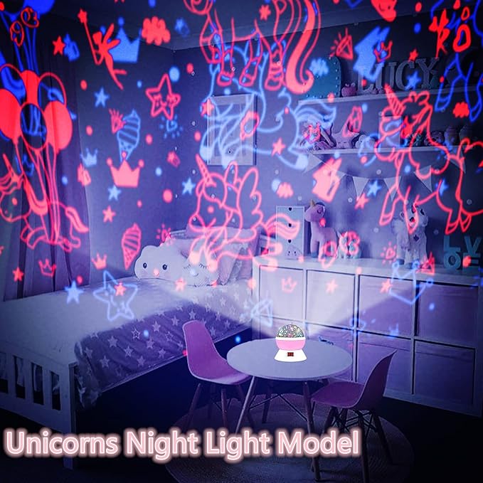 Unicorn Projector Night Light Lamps for Girls boys bedroom Toys for Age 6-8, Unicorns Night Lights with Timer birthday Children's Day Gifts for Kids Light Projector for Room Decor - Bloomnest