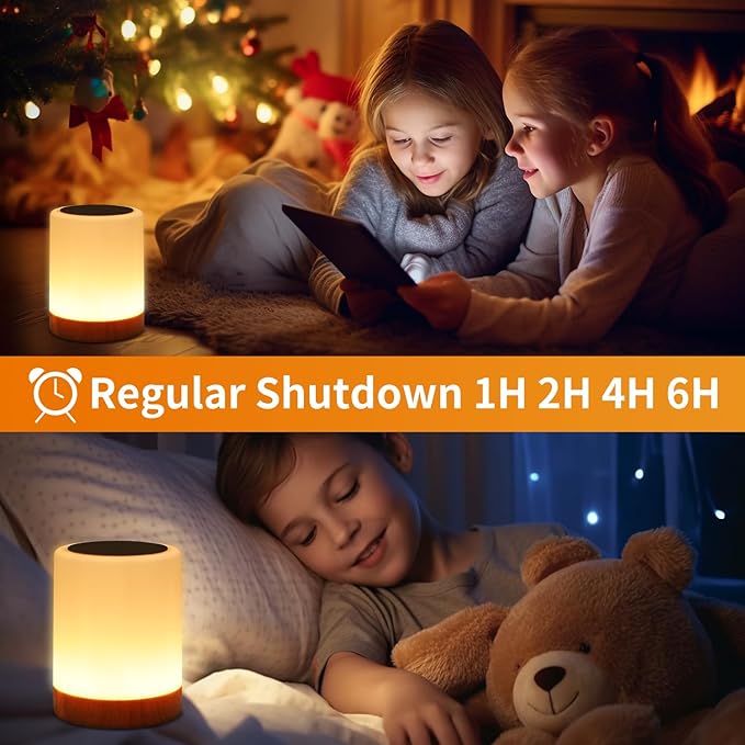 OORUN Touch Bedside Table Lamp,13 RGB Colors & 5 Brightness, USB Rechargeable Desk Lamp, Remote Control Dimmable Night Light with RGB Color Changing,Portable Lamp for Baby, Bedroom, Living Room - Bloomnest