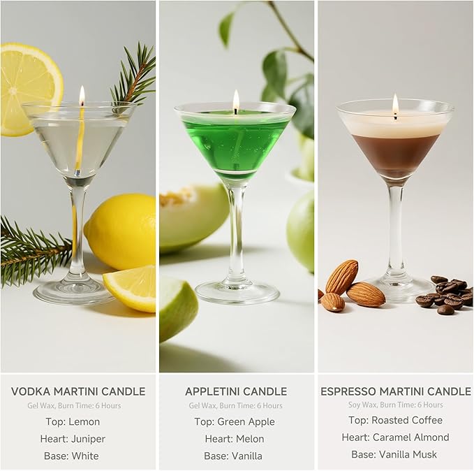 3-Pack Mini Espresso Martini Scented Candle Set, Unique Aromatherapy Candles Gifts for Women Men Wife Friends Coffee Lover, Bar Cart Home Decor - Bloomnest