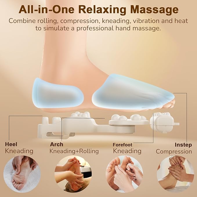 Shiatsu Foot Massager Machine with Heat : Deep Kneading Foot Massager with Vibration & Compression for Plantar Fasciitis & Neuropathy - for Women & Men,Relax for Home Office Use (Black) - Bloomnest