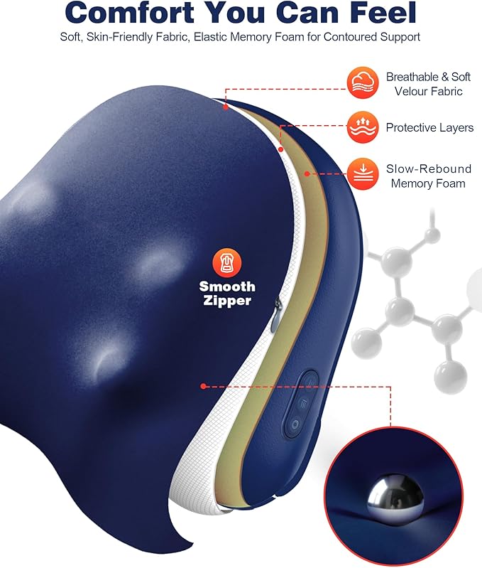 Shiatsu Back and Neck Massager with Heat – Deep Kneading Massage Pillow for Relaxation – Corded Design for Full Body Use - Bloomnest