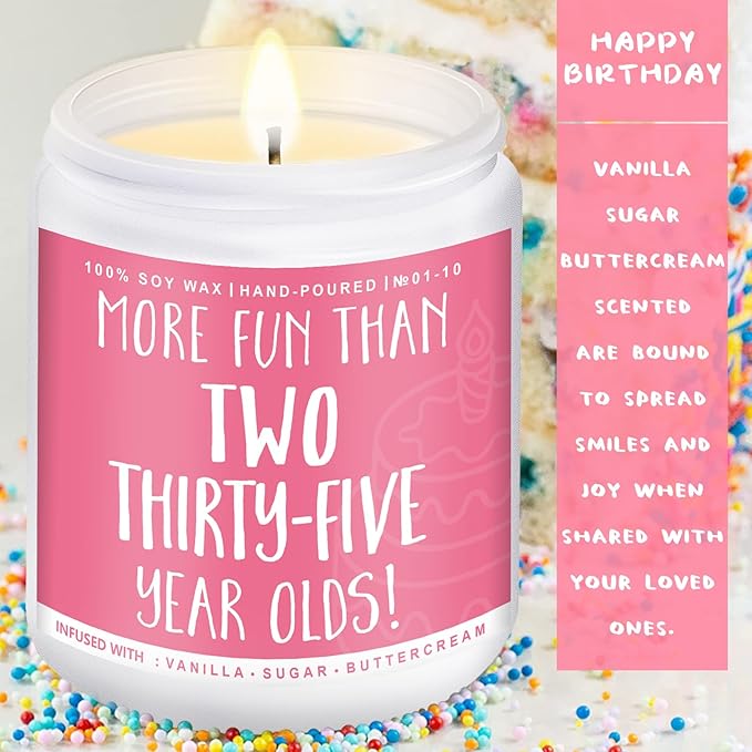 70th Birthday Gifts for Women, Perfect Birthday Present, Funny Presents for Mom, Friends, Wife, Sister, 7oz Vanilla Cream-Scented Candle - Bloomnest