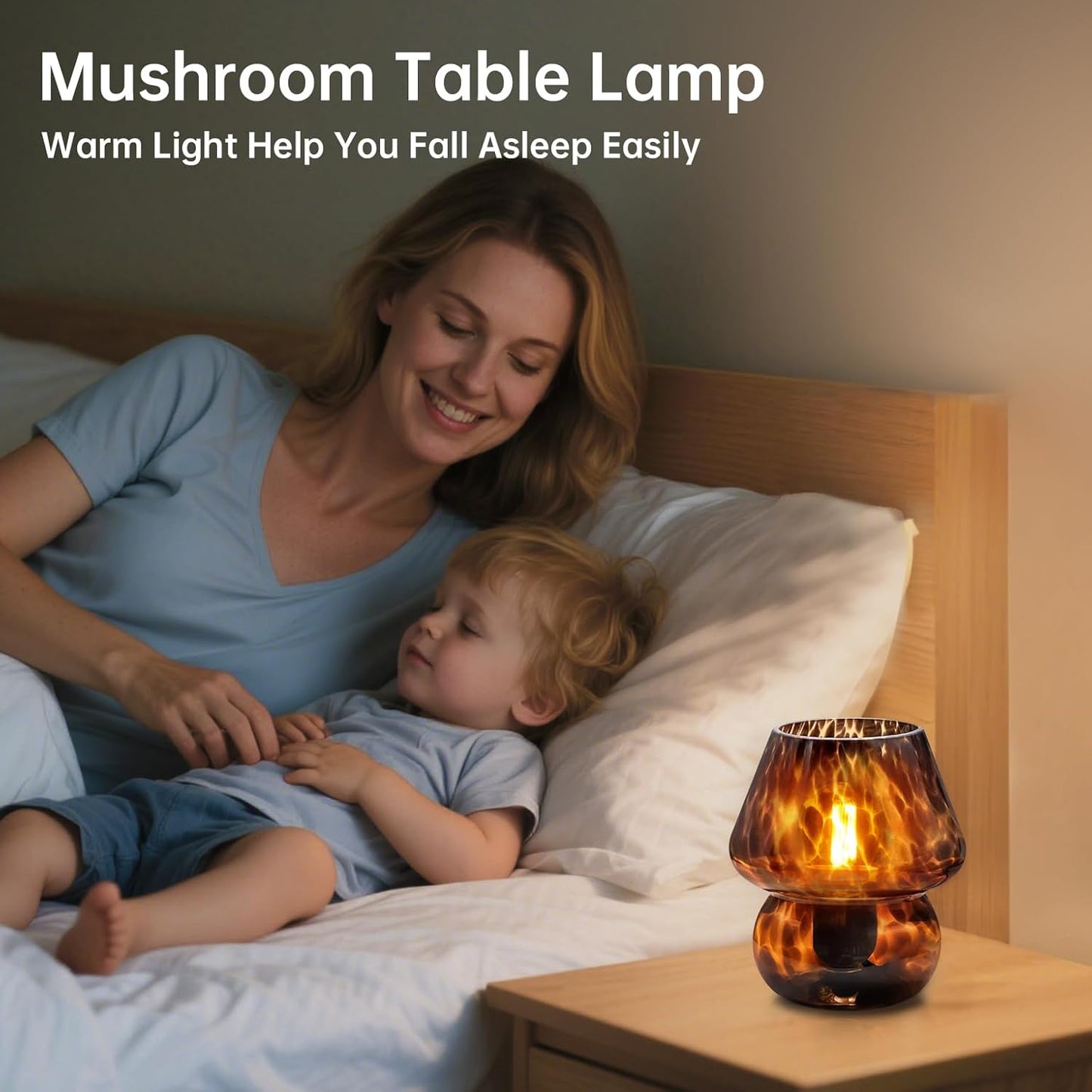 Mushroom Lamp Small Lamp Table Lamp for Bedroom, Desk Bedside Lamps for Living Room,Mushroom Decor Cute Mini Modern Mid Century Lamps for Night Stands,Aesthetic Home Living Room Decor(Black)