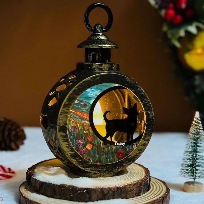 WRAPPINESS Do Not Cry Because It is Over - Personalized Custom Christmas Lantern, Memorial Lantern for Loss of Dog, Deepest Sympathy Gift for Pet Loss, Hardest Goodbye Dog Remembrance Gift (A01) - Bloomnest