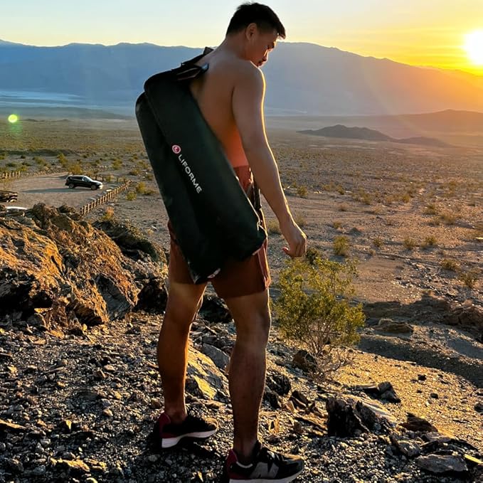 Liforme Travel Yoga mat – Patented Alignment System, Warrior-Like Grip, Non-Slip, Eco-Friendly, Ultra-Lightweight and Sweat Resistant, Made with Natural Rubber