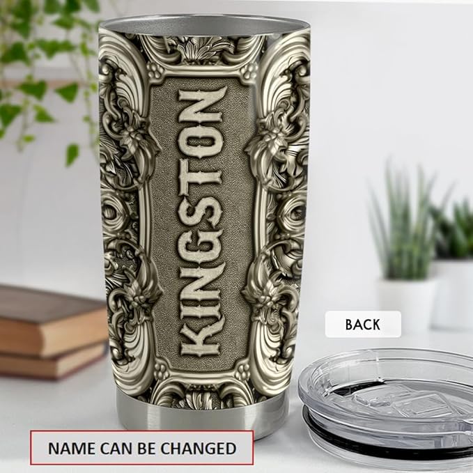 SANDJEST Personalized Skull Tumbler Stainless Steel Tumblers 20oz 30oz Coffee Travel Mug Cup Gift for Men Birthday - Bloomnest