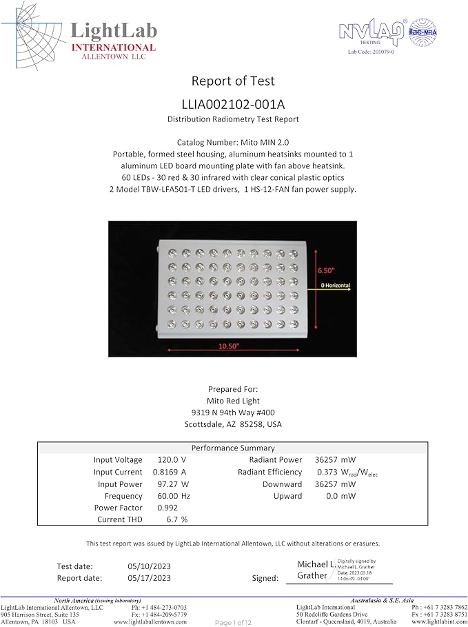 Mito Red Light – MitoMIN 2.0 Red Light Panel – Red Light Therapy for Face and Neck – Red Light & Near Infrared Red Light Therapy – At-Home Red Light Therapy for Body MitoRedLight