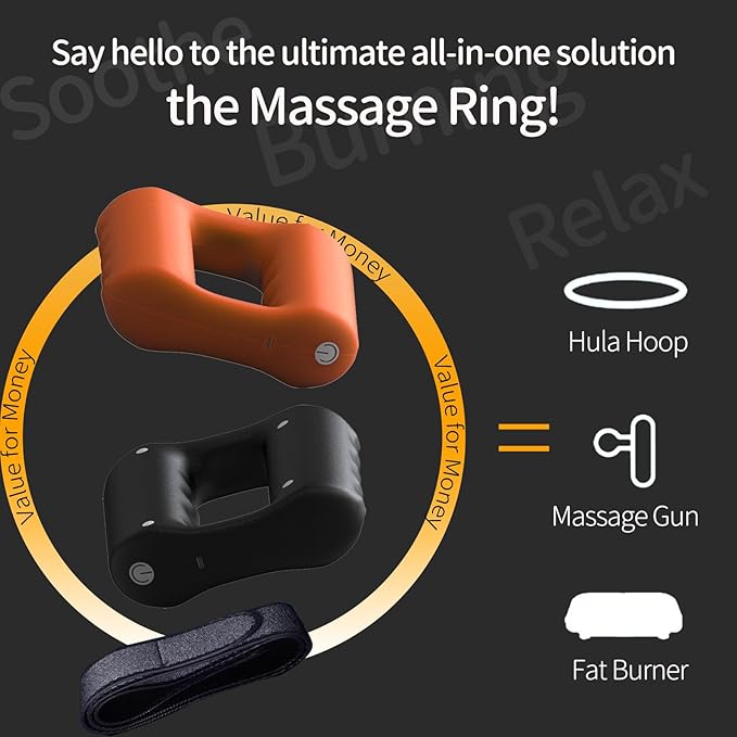 Portable Handheld Back Massager - Multifunctional Wireless Massager for Men & Women - 5 Massage Modes Massager Ring for Muscle Relax, Stress Relief - Gifts for Women Men - Bloomnest