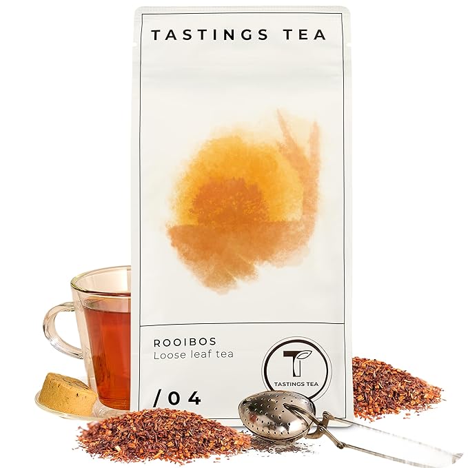 Tastings Tea Rooibos - 8 oz Loose Leaf | South African Herbal Flavour| Caffeine Free - Bloomnest